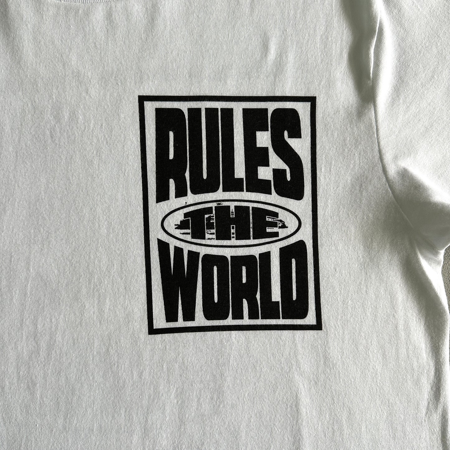 T-shirt Corteiz Rules The World Branca