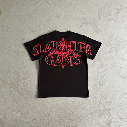 T-shirt Corteiz x Slaughter Gang Preta