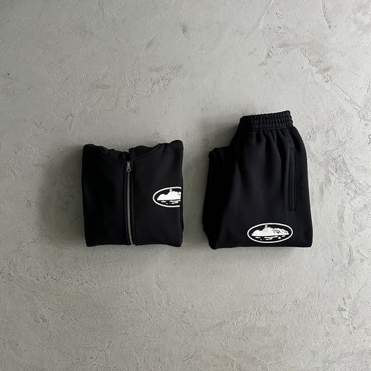 Conjunto (Hoodie+Calças) Corteiz Alcatraz Preto