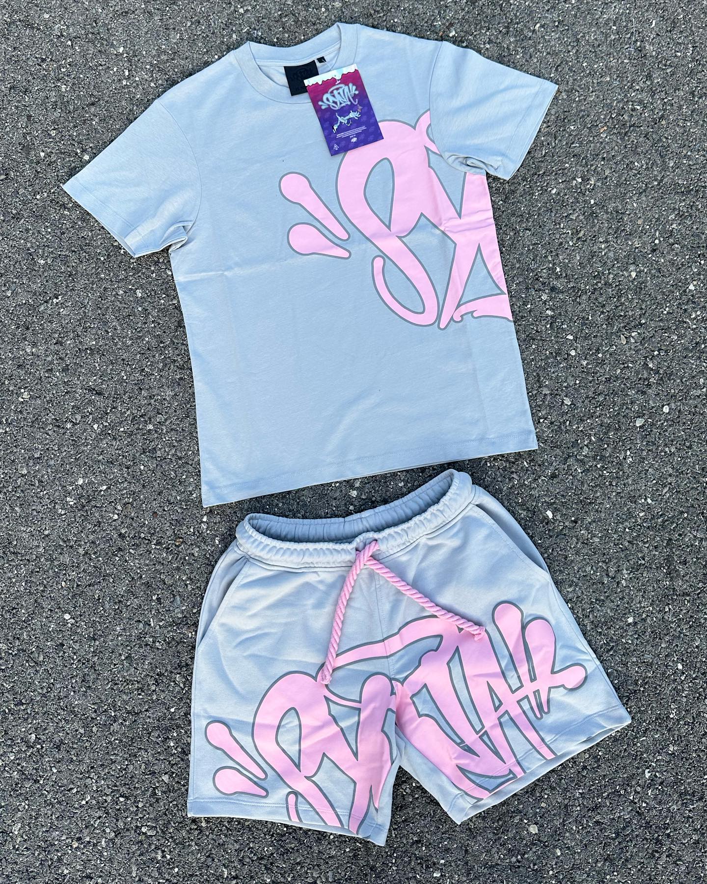 Conjunto (T-shirt+Calções) Syna Cinzento/Rosa