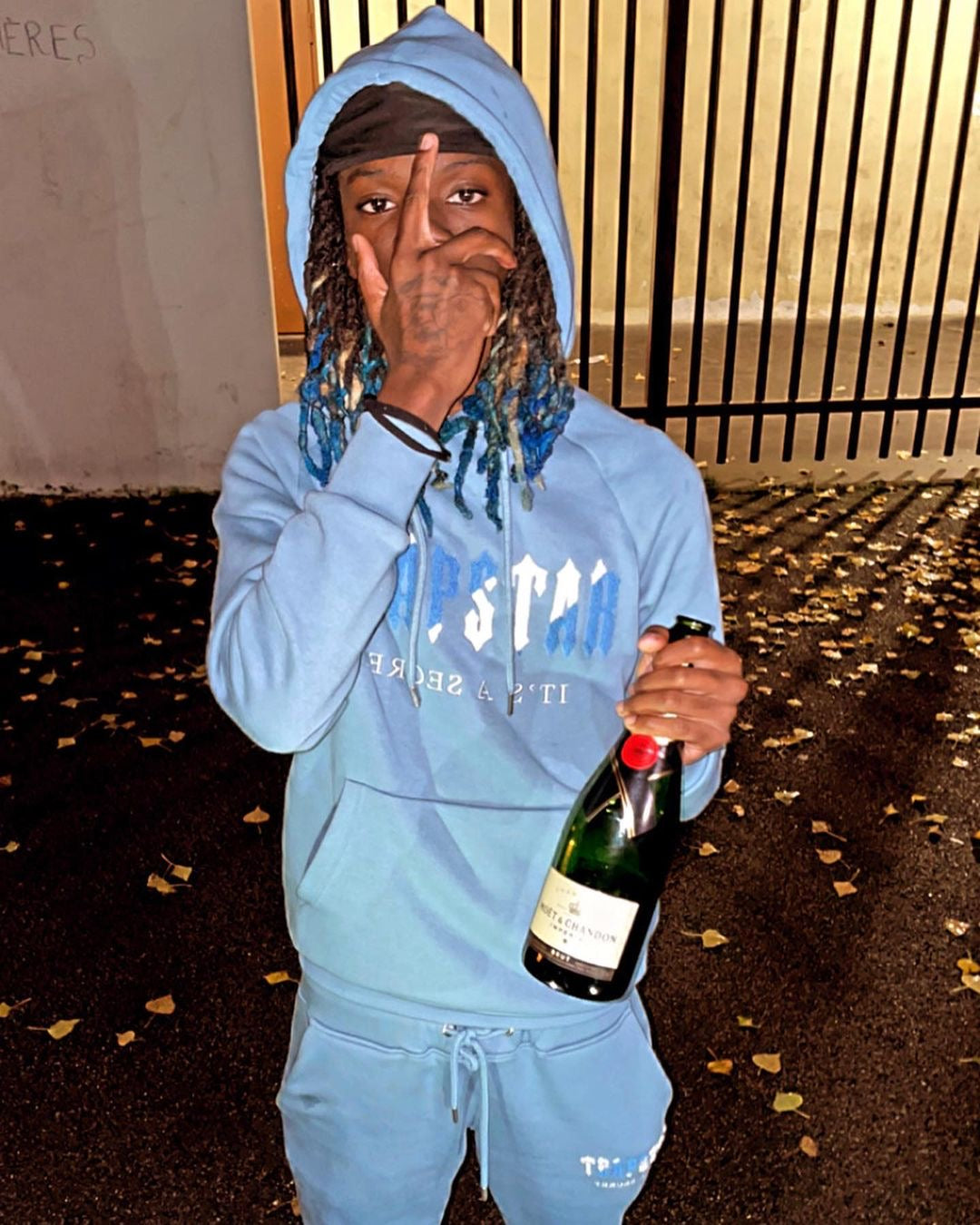 Hoodie Trapstar Decoded Azul Bebe