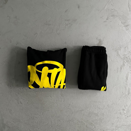 Conjunto (Hoodie+Calças) Syna Preto/Amarelo